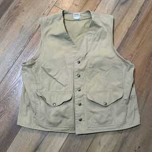 Vintage 80's Filson Outdoors Vest 46 Button Close Rugged Vest Cream VTG